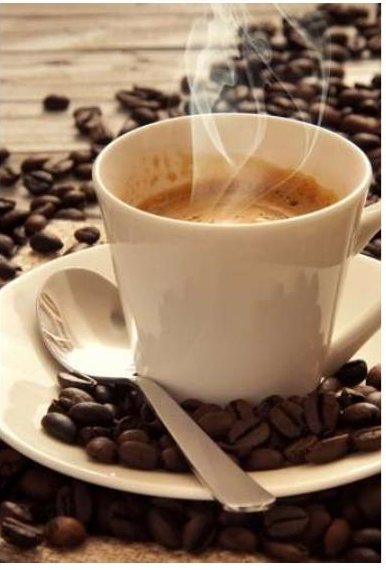Tasse de café et grains