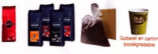 Cafés, chocolat et gobelet en carton présentés dans la brochure Africa Vending